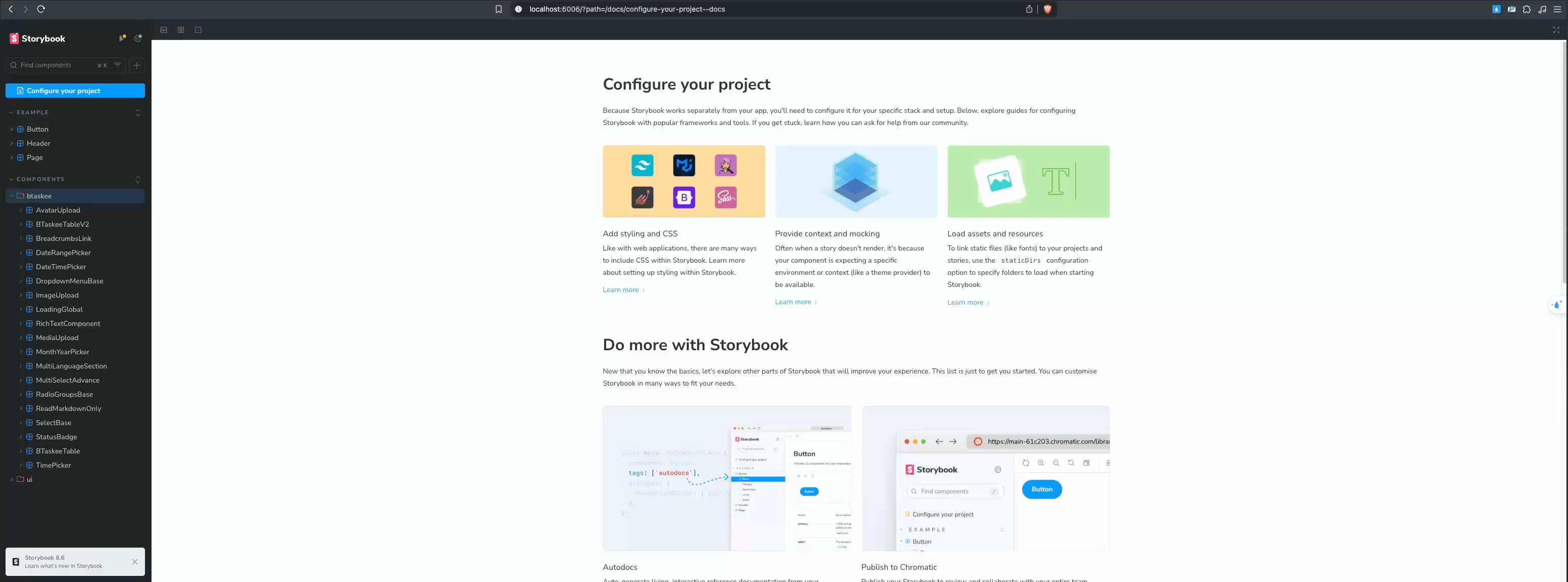 Storybook - React Table Component